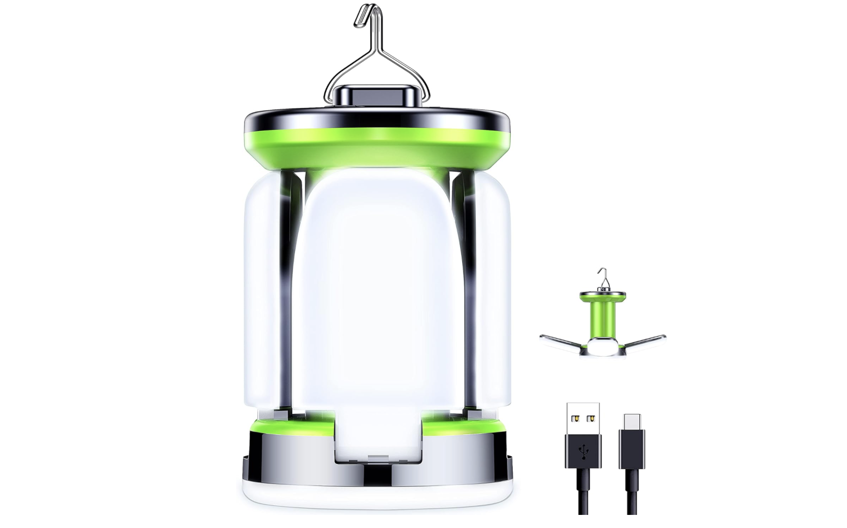 Luz recarregável USB-C com ímã e gancho